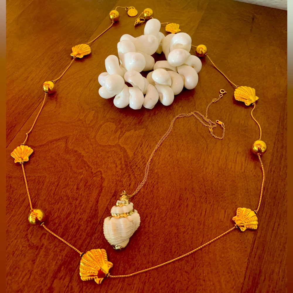 🌊 Vintage “Under the Sea” Jewelry Set – Seashell Theme 🌊